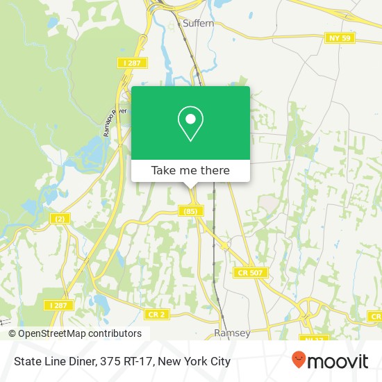 Mapa de State Line Diner, 375 RT-17