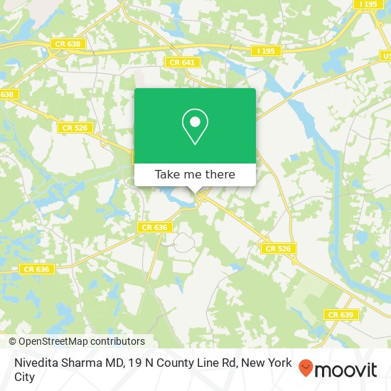 Mapa de Nivedita Sharma MD, 19 N County Line Rd