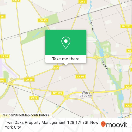 Mapa de Twin Oaks Property Management, 128 17th St