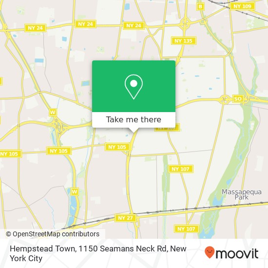 Hempstead Town, 1150 Seamans Neck Rd map