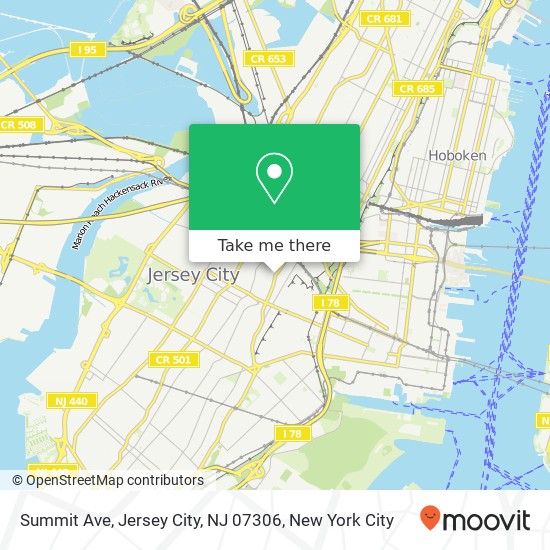 Mapa de Summit Ave, Jersey City, NJ 07306