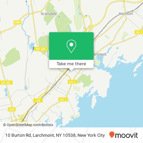 Mapa de 10 Burton Rd, Larchmont, NY 10538