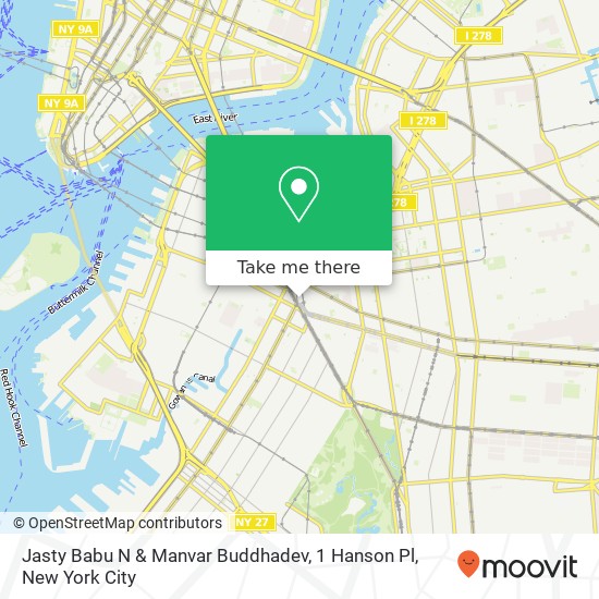 Jasty Babu N & Manvar Buddhadev, 1 Hanson Pl map