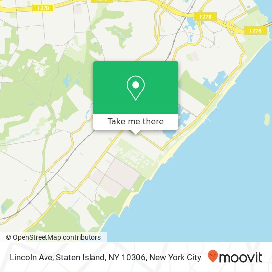 Mapa de Lincoln Ave, Staten Island, NY 10306