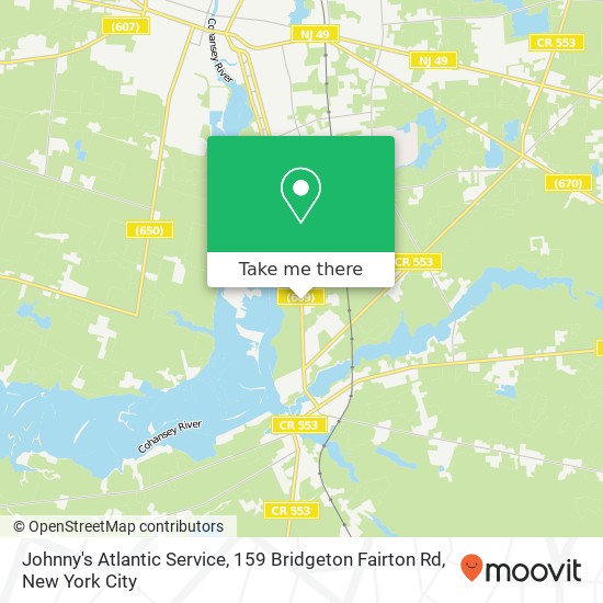 Johnny's Atlantic Service, 159 Bridgeton Fairton Rd map