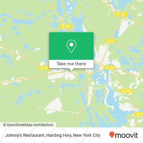 Johnny's Restaurant, Harding Hwy map