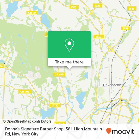 Mapa de Donny's Signature Barber Shop, 581 High Mountain Rd