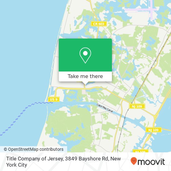 Mapa de Title Company of Jersey, 3849 Bayshore Rd