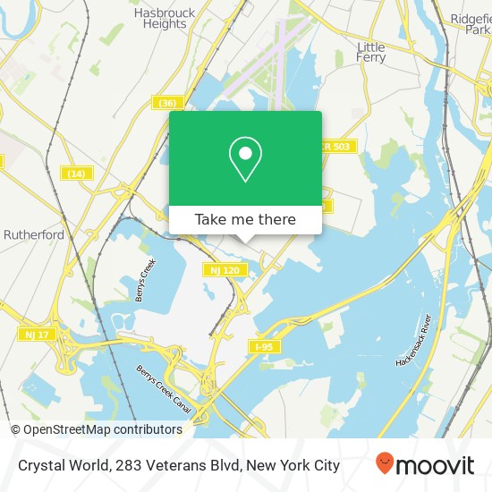 Crystal World, 283 Veterans Blvd map