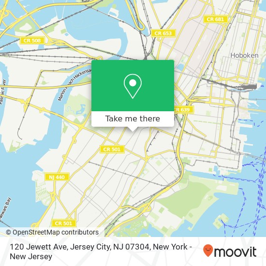 Mapa de 120 Jewett Ave, Jersey City, NJ 07304