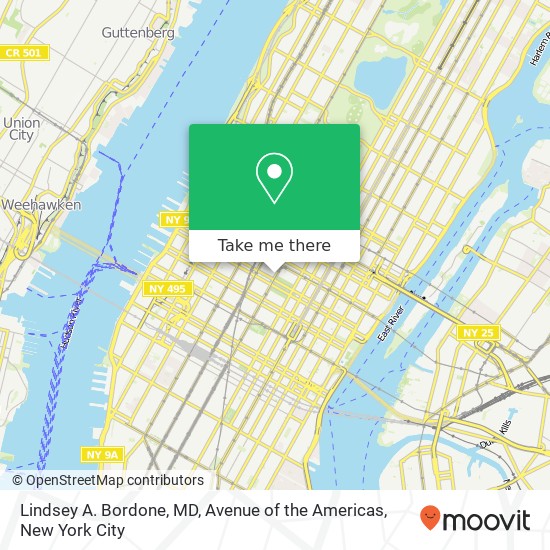 Mapa de Lindsey A. Bordone, MD, Avenue of the Americas