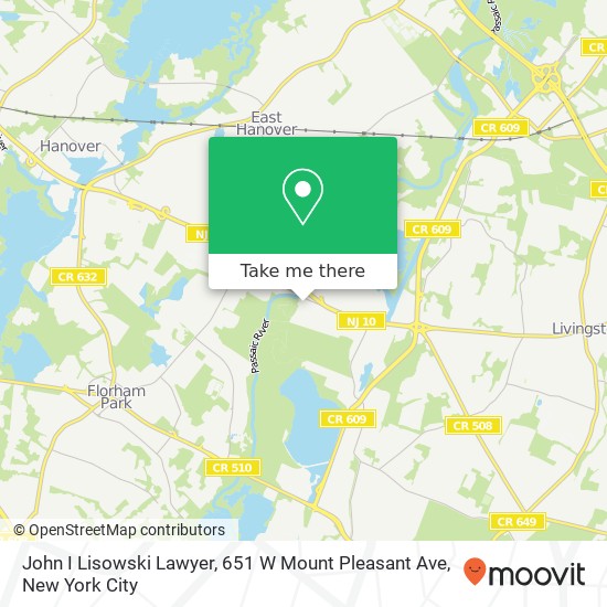 Mapa de John I Lisowski Lawyer, 651 W Mount Pleasant Ave