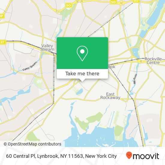 Mapa de 60 Central Pl, Lynbrook, NY 11563