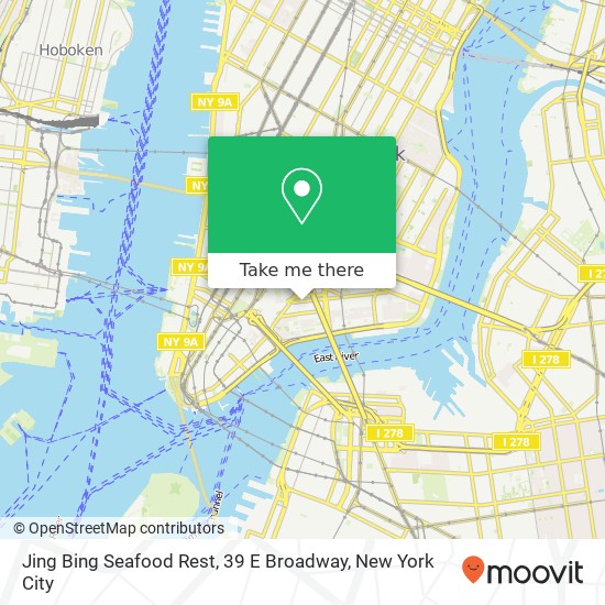 Mapa de Jing Bing Seafood Rest, 39 E Broadway