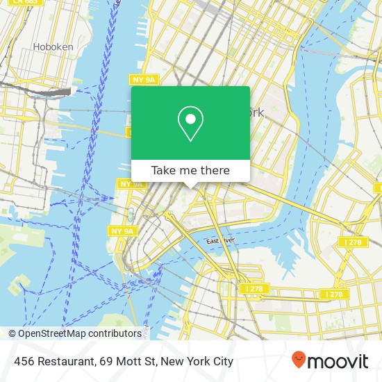 Mapa de 456 Restaurant, 69 Mott St