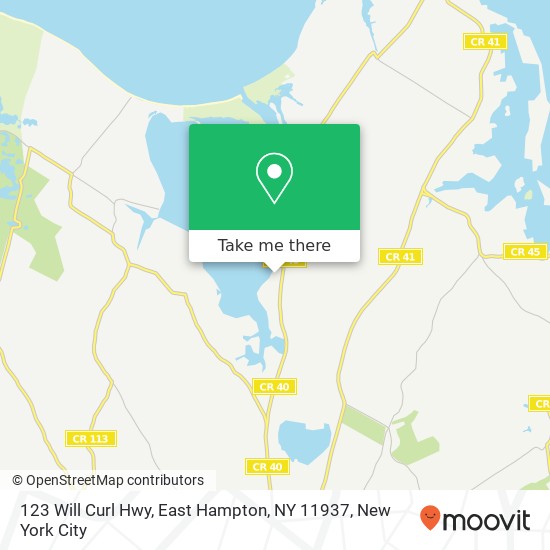 Mapa de 123 Will Curl Hwy, East Hampton, NY 11937