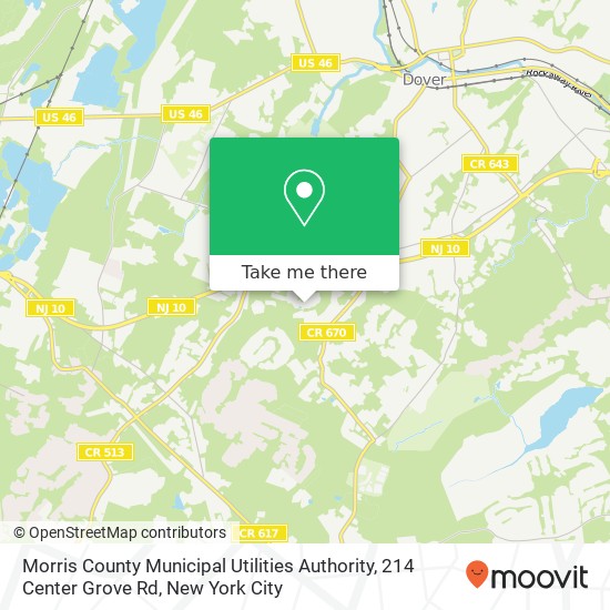 Mapa de Morris County Municipal Utilities Authority, 214 Center Grove Rd