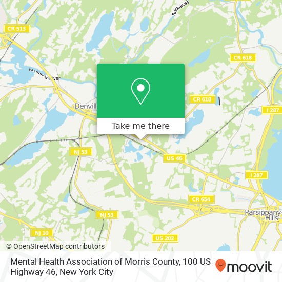 Mental Health Association of Morris County, 100 US Highway 46 map