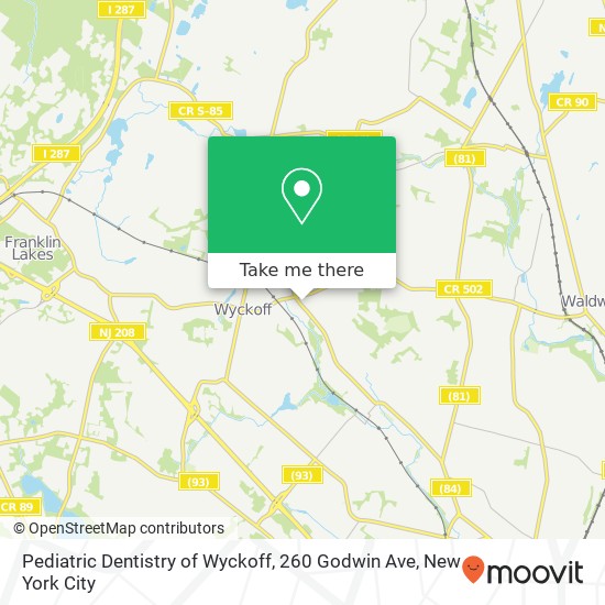Pediatric Dentistry of Wyckoff, 260 Godwin Ave map
