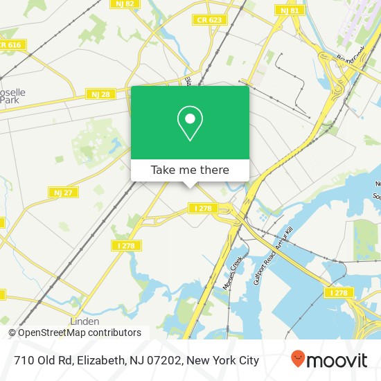 Mapa de 710 Old Rd, Elizabeth, NJ 07202