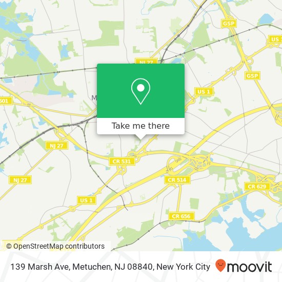139 Marsh Ave, Metuchen, NJ 08840 map