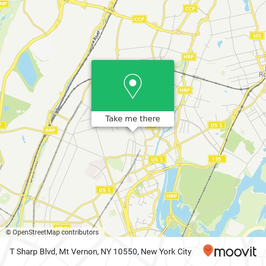 T Sharp Blvd, Mt Vernon, NY 10550 map