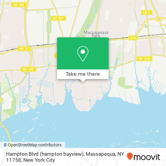Mapa de Hampton Blvd (hampton bayview), Massapequa, NY 11758