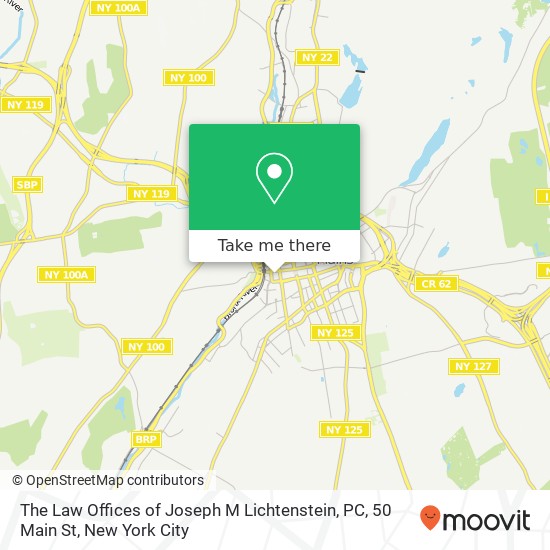 Mapa de The Law Offices of Joseph M Lichtenstein, PC, 50 Main St