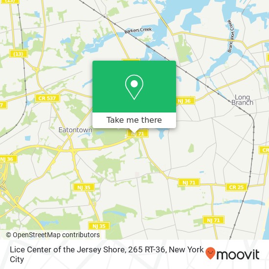 Mapa de Lice Center of the Jersey Shore, 265 RT-36