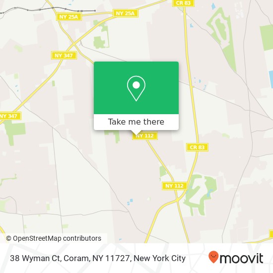 38 Wyman Ct, Coram, NY 11727 map