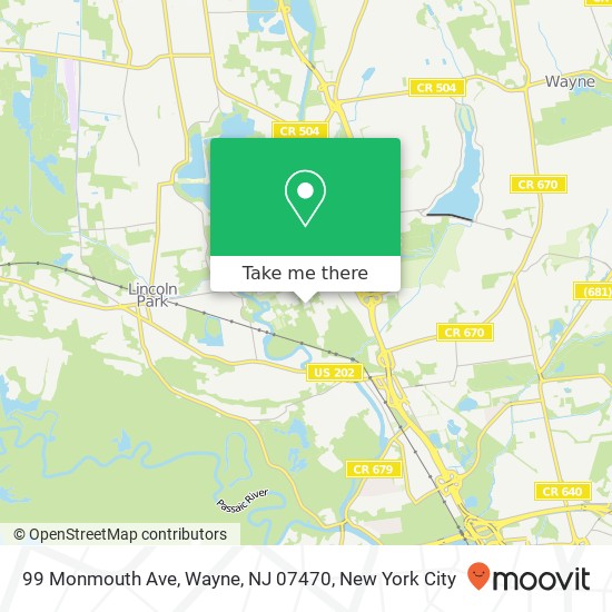 Mapa de 99 Monmouth Ave, Wayne, NJ 07470