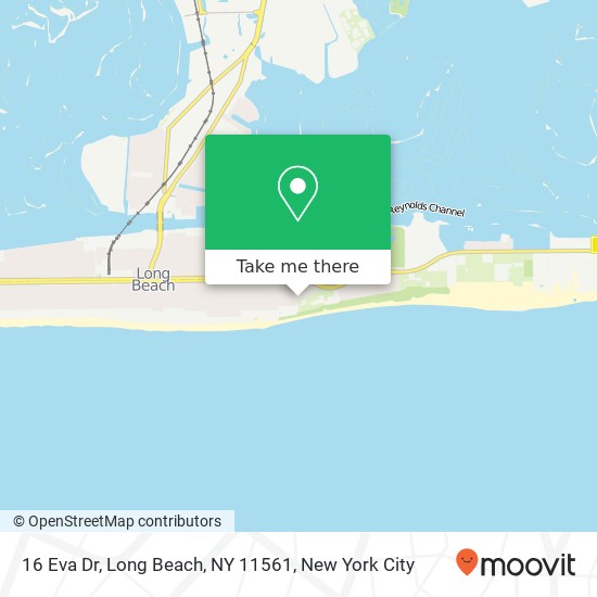 Mapa de 16 Eva Dr, Long Beach, NY 11561