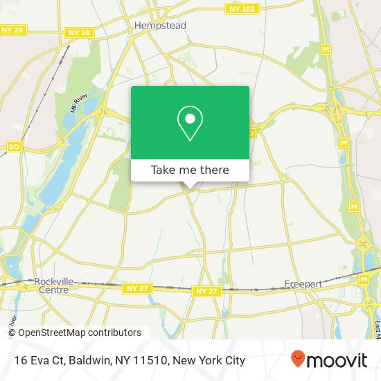 Mapa de 16 Eva Ct, Baldwin, NY 11510