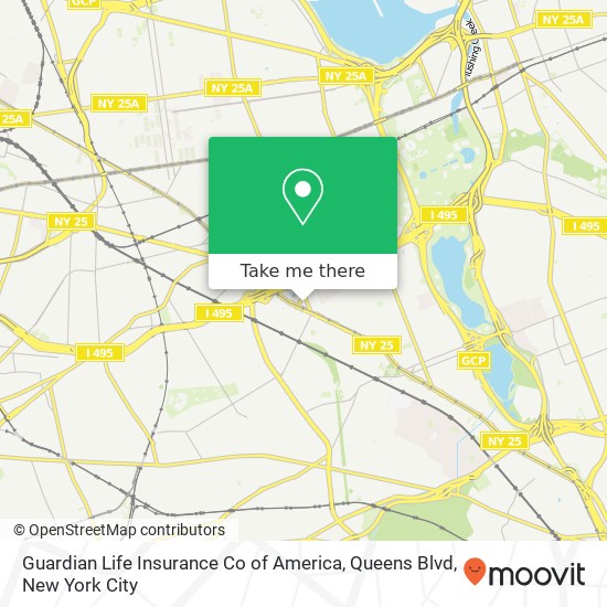 Guardian Life Insurance Co of America, Queens Blvd map