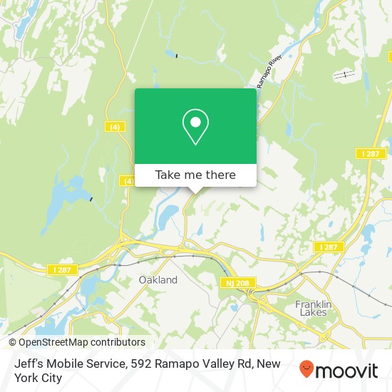 Mapa de Jeff's Mobile Service, 592 Ramapo Valley Rd
