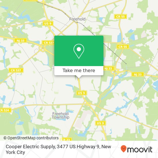 Mapa de Cooper Electric Supply, 3477 US Highway 9