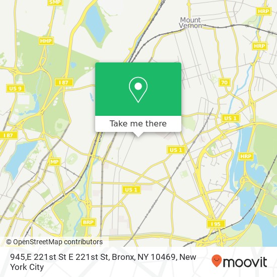 Mapa de 945,E 221st St E 221st St, Bronx, NY 10469