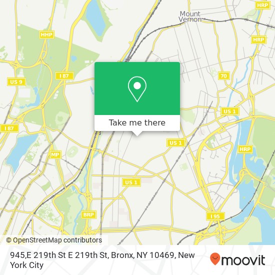 Mapa de 945,E 219th St E 219th St, Bronx, NY 10469