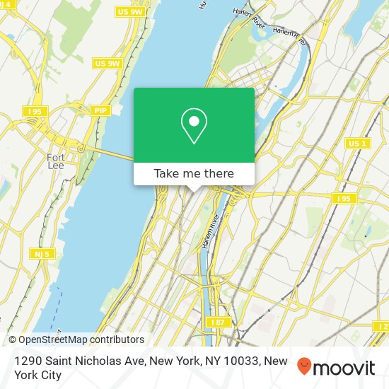 1290 Saint Nicholas Ave, New York, NY 10033 map