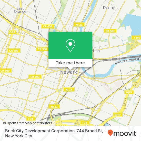 Mapa de Brick City Development Corporation, 744 Broad St