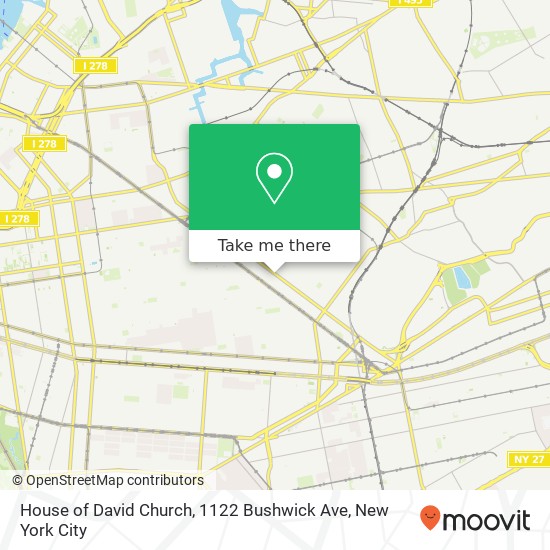 Mapa de House of David Church, 1122 Bushwick Ave