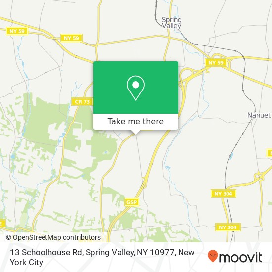 Mapa de 13 Schoolhouse Rd, Spring Valley, NY 10977