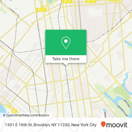 Mapa de 1301 E 16th St, Brooklyn, NY 11230