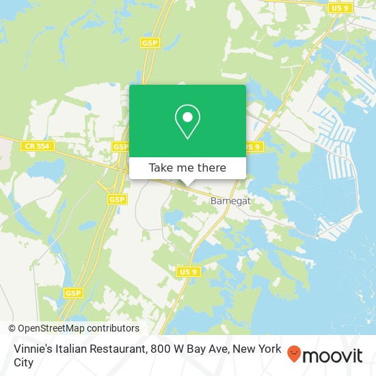 Vinnie's Italian Restaurant, 800 W Bay Ave map