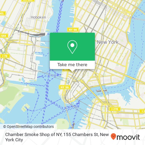 Chamber Smoke Shop of NY, 155 Chambers St map