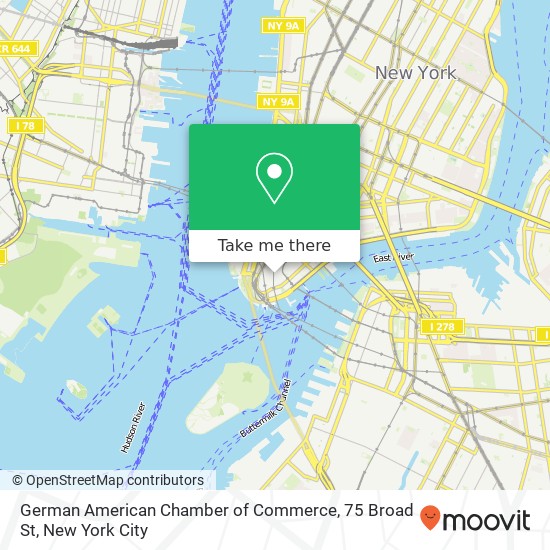 Mapa de German American Chamber of Commerce, 75 Broad St