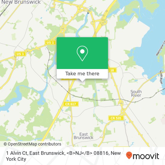 1 Alvin Ct, East Brunswick, <B>NJ< / B> 08816 map