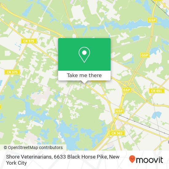 Mapa de Shore Veterinarians, 6633 Black Horse Pike