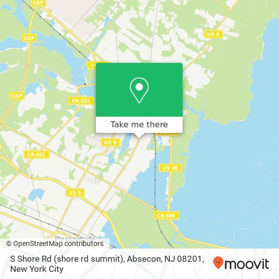 Mapa de S Shore Rd (shore rd summit), Absecon, NJ 08201