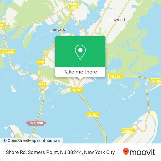 Mapa de Shore Rd, Somers Point, NJ 08244